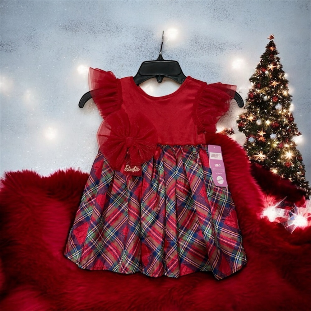 NWT Barbie Plaid Dress Toddler 2T